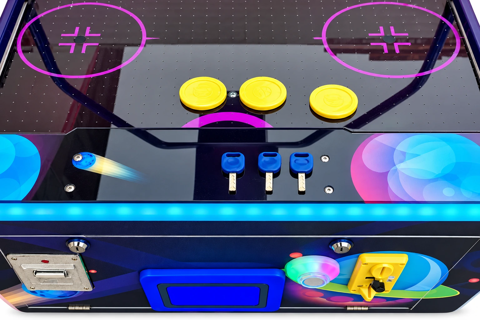 Air Hockey GALAXY (con gettoniera) — I comandi per la gestione del gioco
