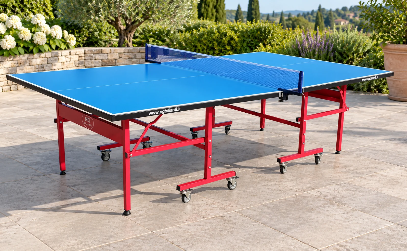 Ping Pong Garros da Esterno Alluminio — ambientazione ricreata dalla fotografia del modello