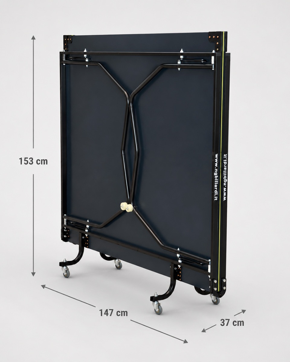 Tavolo da ping pong Challenger chiuso con misure 147 x 153 x 37 cm